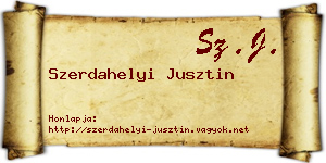 Szerdahelyi Jusztin névjegykártya