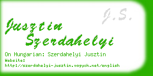 jusztin szerdahelyi business card